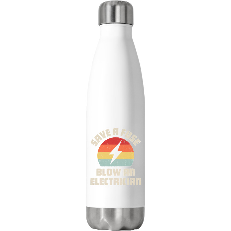 Electrician Save A Fuse Funny Lineman Wireman Retro Vintage Premium Stainless Steel Water Bottle | Artistshot