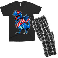 Funny Dinosaur Toddler Boys 4th Of July Men's T-shirt Pajama Set | Artistshot