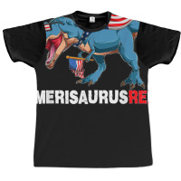 Funny Dinosaur 4th Of July Kids Boys Men Amerisaurus T Rex Graphic T-shirt | Artistshot