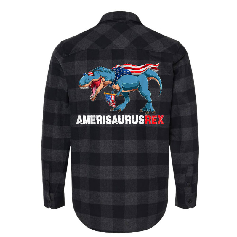 Funny Dinosaur 4th Of July Kids Boys Men Amerisaurus T Rex Flannel Shirt | Artistshot