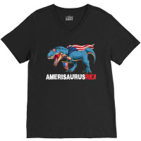 Funny Dinosaur 4th Of July Kids Boys Men Amerisaurus T Rex V-neck Tee | Artistshot