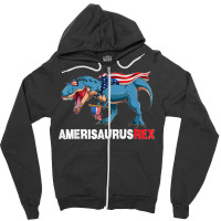 Funny Dinosaur 4th Of July Kids Boys Men Amerisaurus T Rex Zipper Hoodie | Artistshot