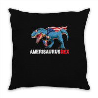 Funny Dinosaur 4th Of July Kids Boys Men Amerisaurus T Rex Throw Pillow | Artistshot