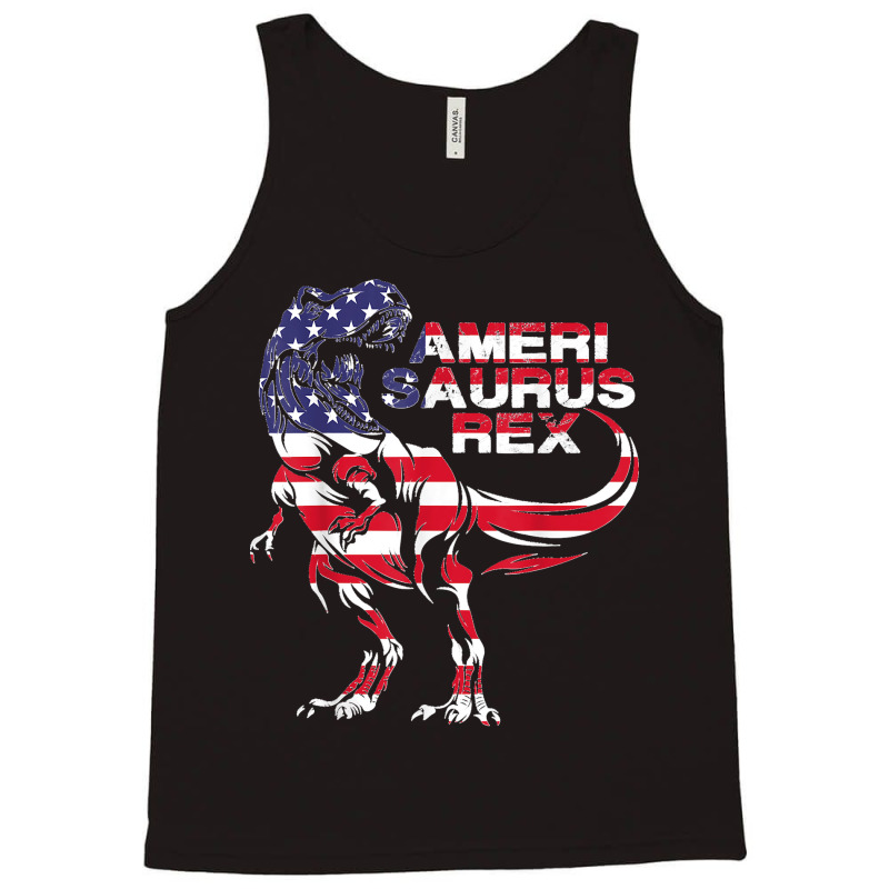 Funny Dinosaur 4th Of July American Flag Amerisaurus T Rex Tank Top | Artistshot