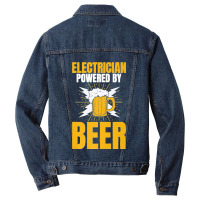 Electrician Powered By Beer Gag Tee For Unisex Electricians Premium Men Denim Jacket | Artistshot