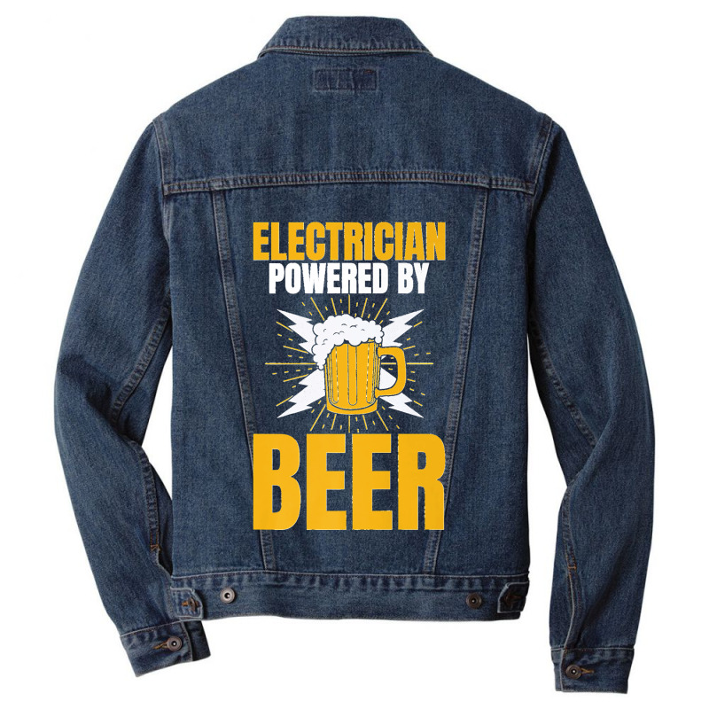 Electrician Powered By Beer Gag Tee For Unisex Electricians Premium Men Denim Jacket | Artistshot