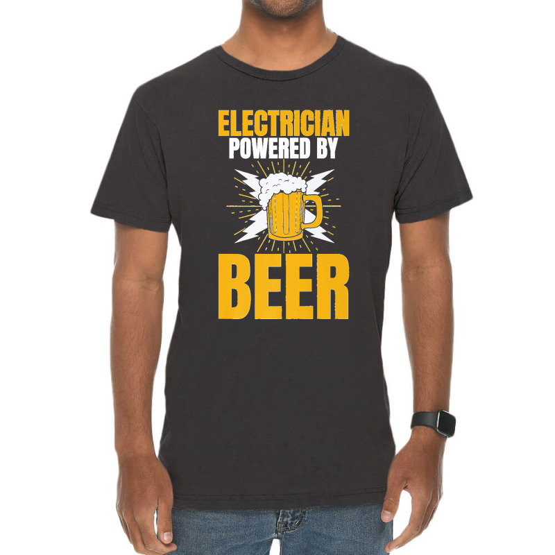 Electrician Powered By Beer Gag Tee For Unisex Electricians Premium Vintage T-shirt | Artistshot