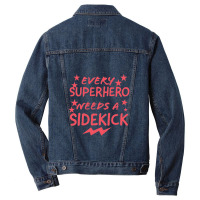 Every Superhero Needs A Sidekicks 2 Men Denim Jacket | Artistshot