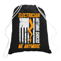 Electrician Nothing Shocks Me Anymore Usa Flag American Drawstring Bags | Artistshot