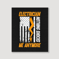 Electrician Nothing Shocks Me Anymore Usa Flag American Portrait Canvas Print | Artistshot