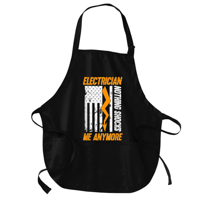 Electrician Nothing Shocks Me Anymore Usa Flag American Medium-length Apron | Artistshot