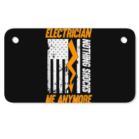 Electrician Nothing Shocks Me Anymore Usa Flag American Motorcycle License Plate | Artistshot