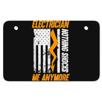 Electrician Nothing Shocks Me Anymore Usa Flag American Atv License Plate | Artistshot