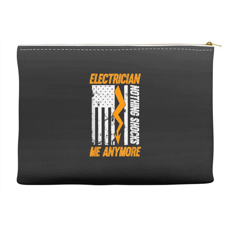 Electrician Nothing Shocks Me Anymore Usa Flag American Accessory Pouches | Artistshot