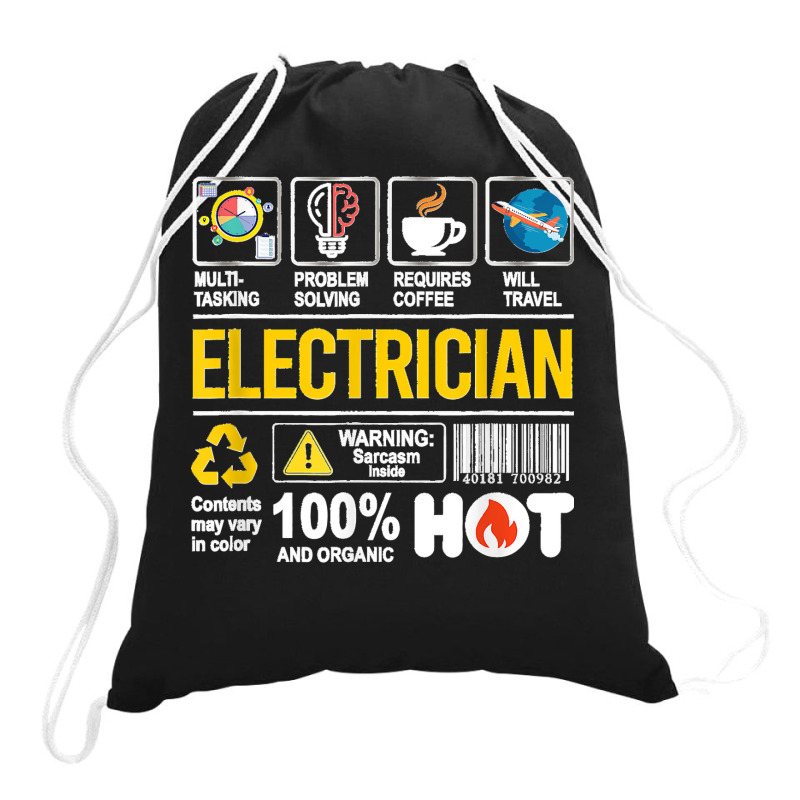 Electrician Multitasking Sarcasm Job Pride Proud Electrician Drawstring Bags | Artistshot