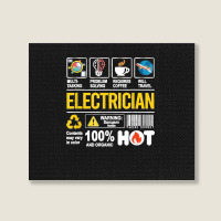 Electrician Multitasking Sarcasm Job Pride Proud Electrician Landscape Canvas Print | Artistshot