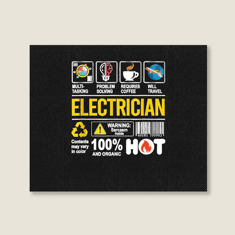 Electrician Multitasking Sarcasm Job Pride Proud Electrician Landscape Canvas Print | Artistshot