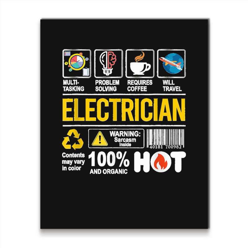 Electrician Multitasking Sarcasm Job Pride Proud Electrician Metal Print Vertical | Artistshot