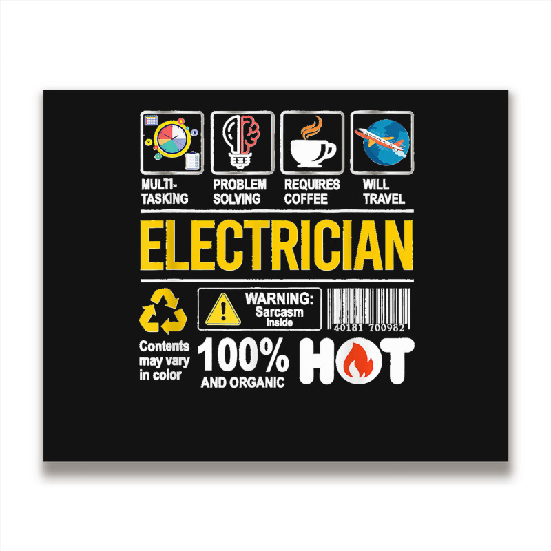 Electrician Multitasking Sarcasm Job Pride Proud Electrician Metal Print Horizontal | Artistshot