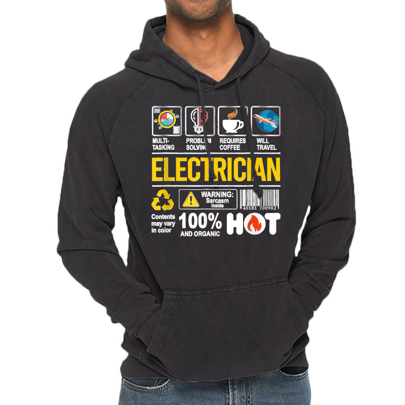 Electrician Multitasking Sarcasm Job Pride Proud Electrician Vintage Hoodie | Artistshot