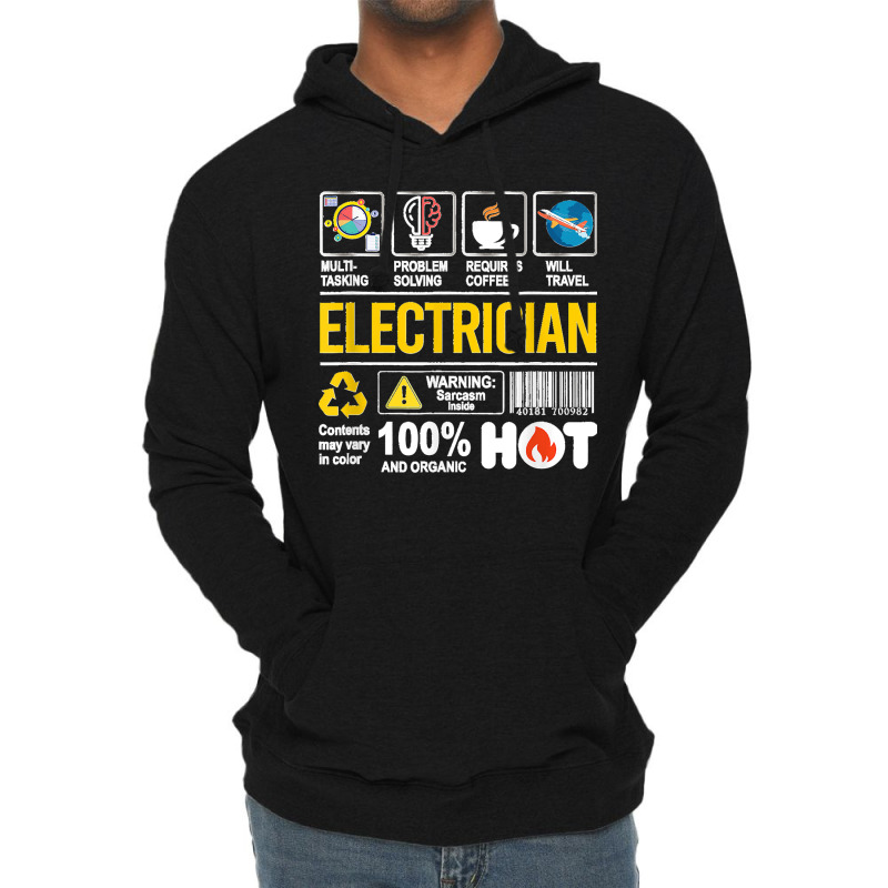 Electrician Multitasking Sarcasm Job Pride Proud Electrician Lightweight Hoodie | Artistshot