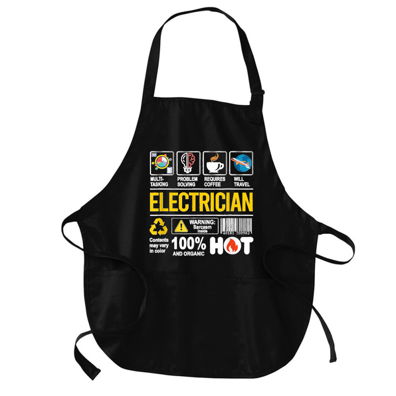 Electrician Multitasking Sarcasm Job Pride Proud Electrician Medium-length Apron | Artistshot