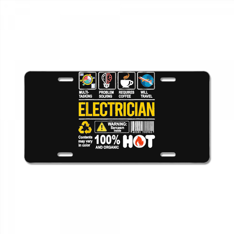 Electrician Multitasking Sarcasm Job Pride Proud Electrician License Plate | Artistshot