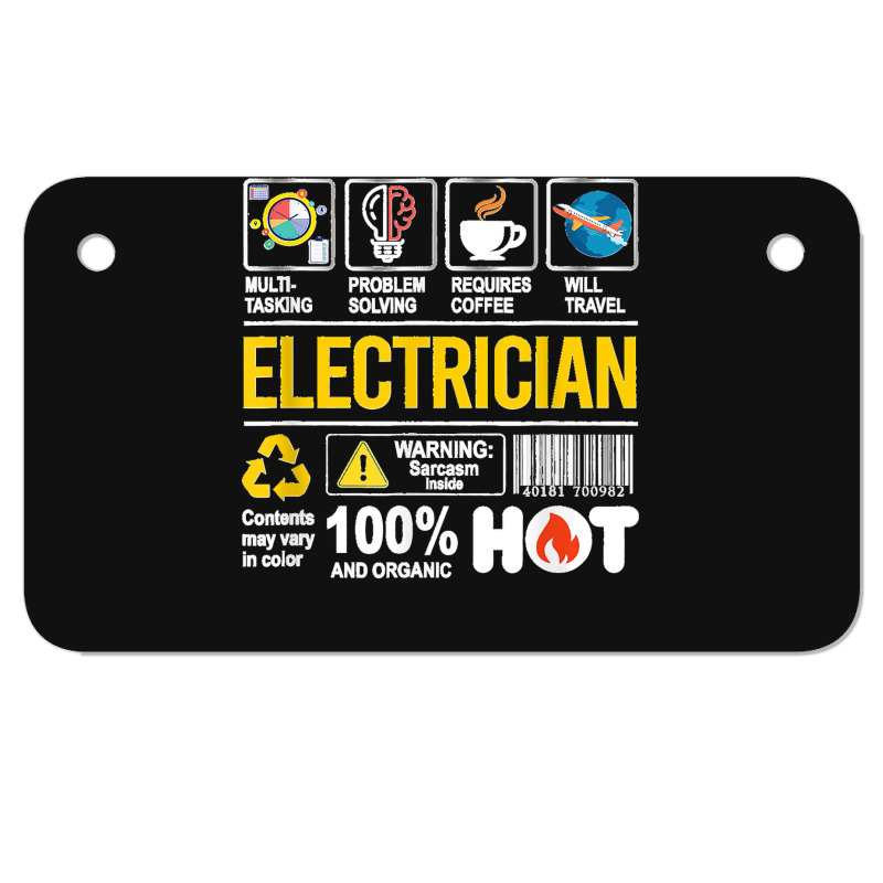 Electrician Multitasking Sarcasm Job Pride Proud Electrician Motorcycle License Plate | Artistshot