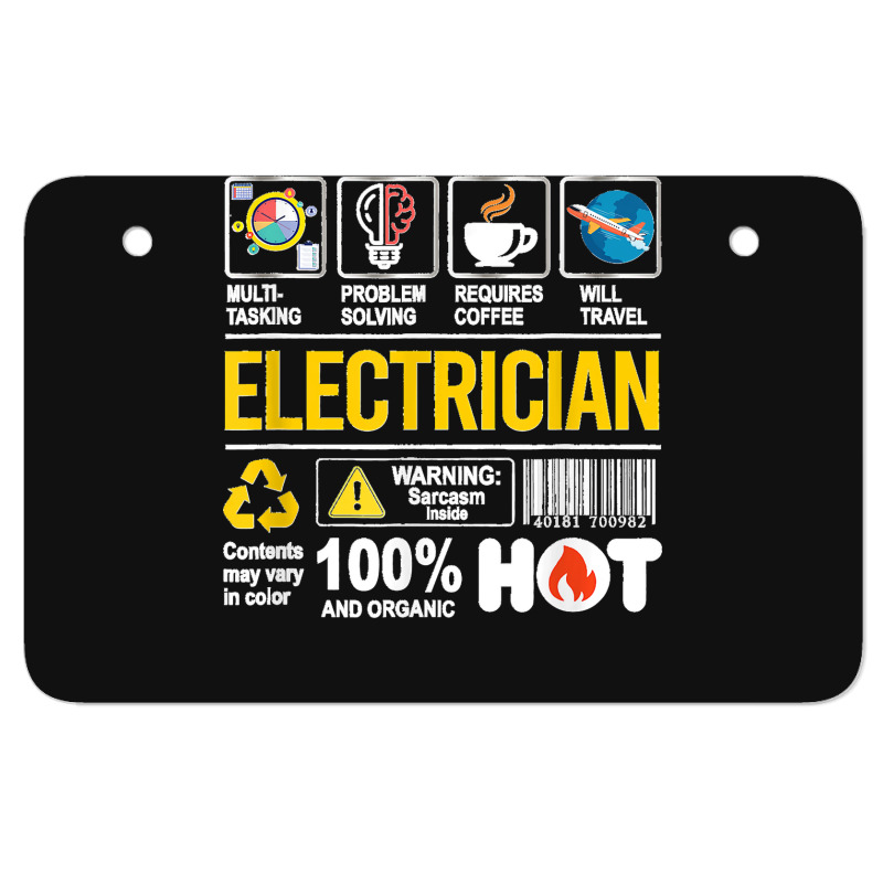 Electrician Multitasking Sarcasm Job Pride Proud Electrician Atv License Plate | Artistshot