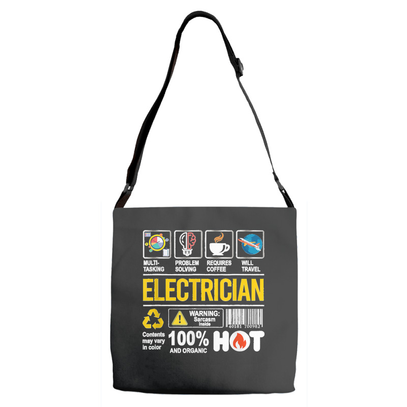 Electrician Multitasking Sarcasm Job Pride Proud Electrician Adjustable Strap Totes | Artistshot