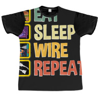 Electrician Lineman Electrical Engineer Work Job Routine Graphic T-shirt | Artistshot