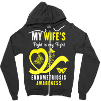 My Wife's Fight Is My Fight Endometriosis Awareness (2) Zipper Hoodie | Artistshot