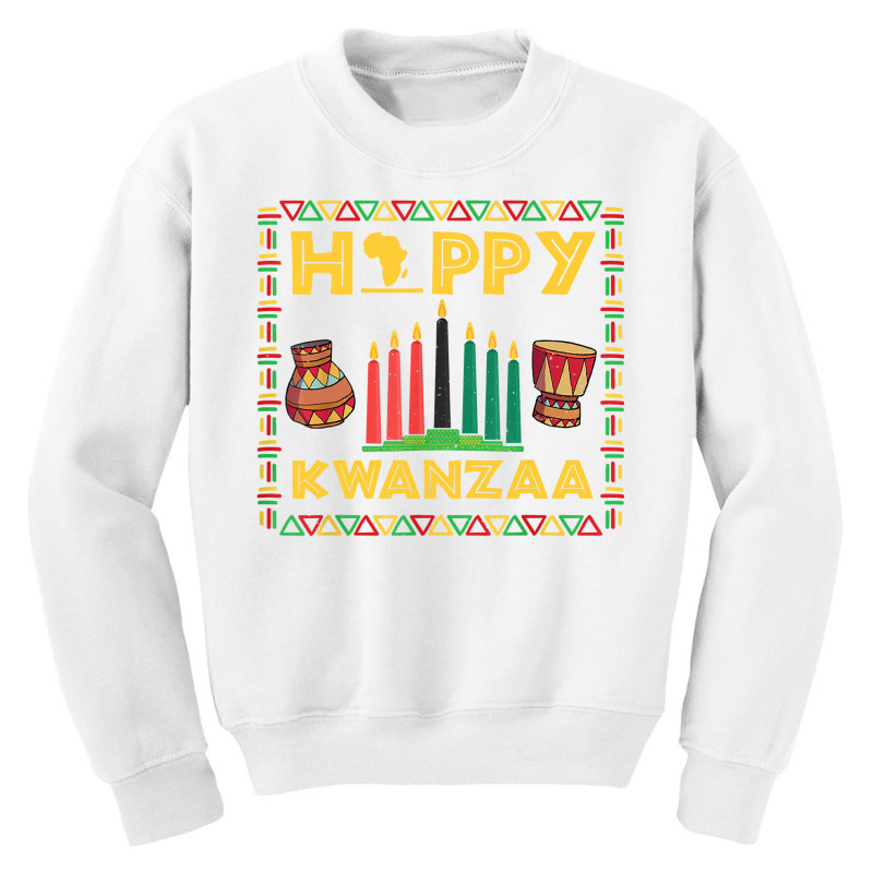 Happy Kwanzaa Kinara Candles Principles African American Long Sleeve T Youth Sweatshirt by therronjayes | Artistshot