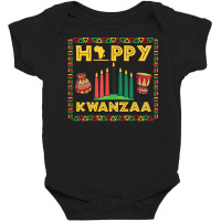 Happy Kwanzaa Kinara Candles Principles African American Long Sleeve T Baby Bodysuit | Artistshot