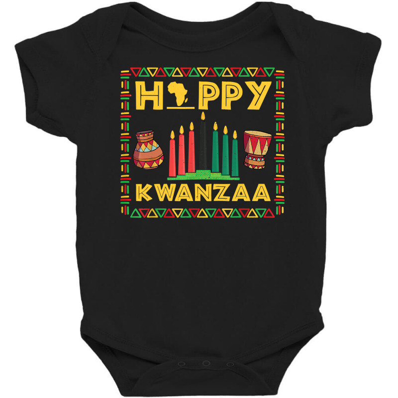 Happy Kwanzaa Kinara Candles Principles African American Long Sleeve T Baby Bodysuit by therronjayes | Artistshot