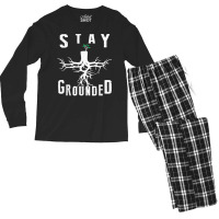 Electrician Journeyman Lineman Stay Grounded Design Men's Long Sleeve Pajama Set | Artistshot