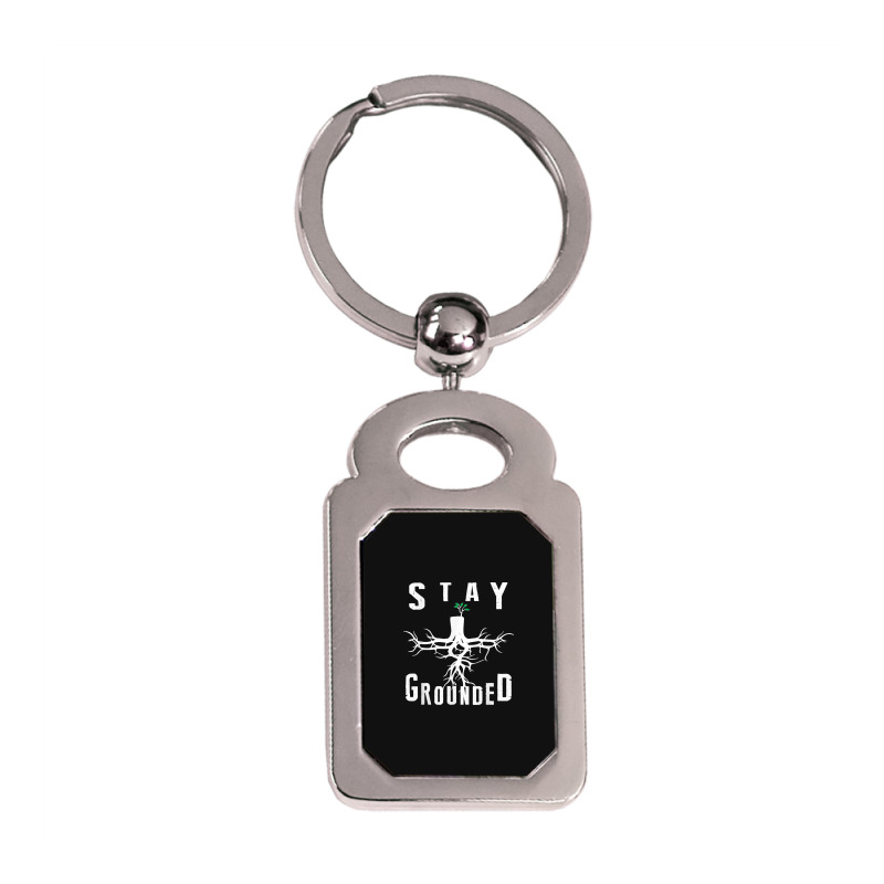 Electrician Journeyman Lineman Stay Grounded Design Silver Rectangle Keychain | Artistshot