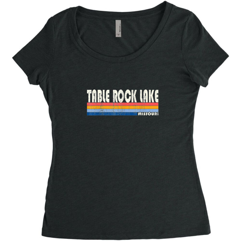 Vintage 70s 80s Style Table Rock Lake Mo Women's Triblend Scoop T-shirt by JuanNunez | Artistshot