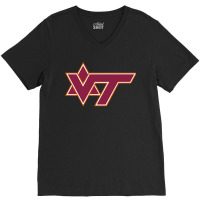 Vt Hokies Jewish Star Of David V-neck Tee | Artistshot