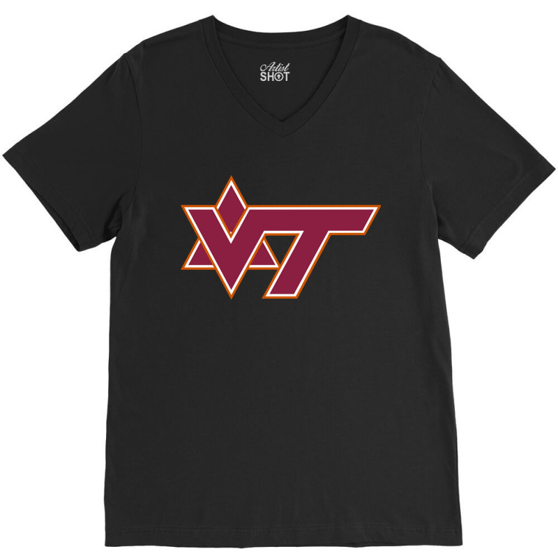 Vt Hokies Jewish Star Of David V-neck Tee | Artistshot