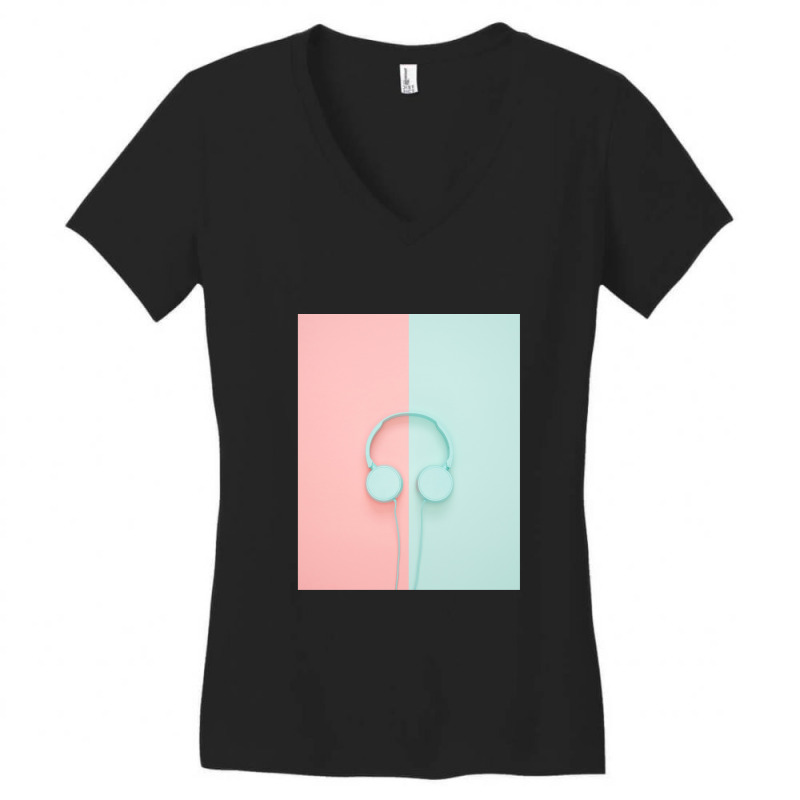 Love Headphones For Music Women's V-Neck T-Shirt by MaryBirdsell | Artistshot