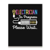 Electrician In Progress Please Wait Future Electrician Funny Premium Metal Print Vertical | Artistshot