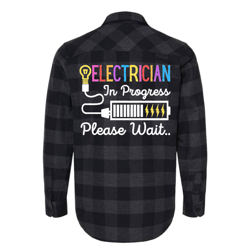 Electrician In Progress Please Wait Future Electrician Funny Premium Flannel Shirt | Artistshot