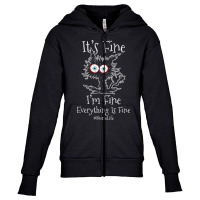 It's Fine I'm Fine Everything Is Fine Black Cat Nurse Life Premium T S Youth Zipper Hoodie | Artistshot