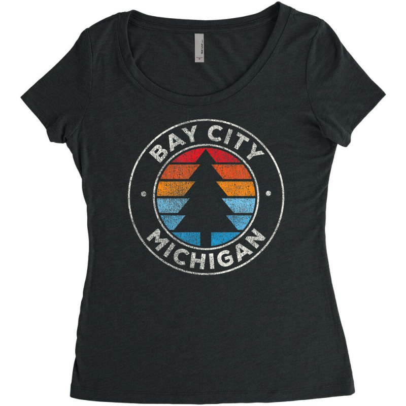 Bay City Michigan Mi Vintage Retro 70s Women's Triblend Scoop T-shirt by michaelyounger19 | Artistshot