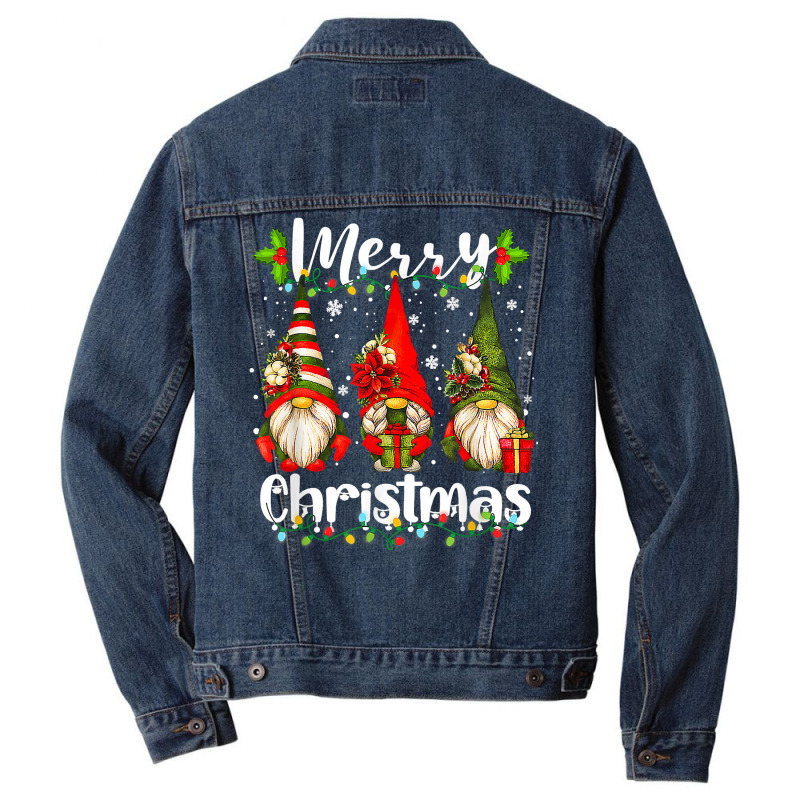 Merry Christmas Lights Gnome Pajamas Funny Family Christmas T Shirt Men Denim Jacket | Artistshot