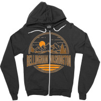 Vintage Bellingham Washington Mountain Print Zipper Hoodie | Artistshot