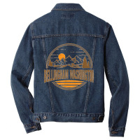 Vintage Bellingham Washington Mountain Print Men Denim Jacket | Artistshot