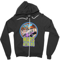 Retro Sci Fi Invasion V2   Scifitees Zipper Hoodie | Artistshot