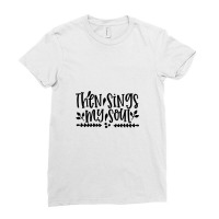 Then Sings My Soul With Music Notes Chr Ladies Fitted T-shirt | Artistshot